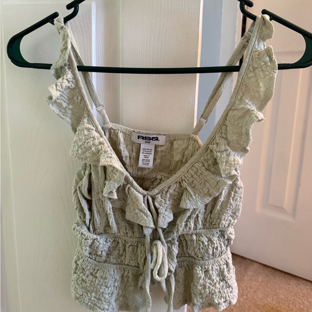 RSQ Light Green Ruffled Camisole